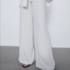 Zara white wise leg trousers